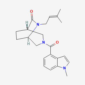 molecular formula C22H27N3O2 B5535276 (1S*,5R*)-6-(3-methyl-2-buten-1-yl)-3-[(1-methyl-1H-indol-4-yl)carbonyl]-3,6-diazabicyclo[3.2.2]nonan-7-one 