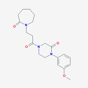 molecular formula C20H27N3O4 B5535333 1-{3-[4-(3-methoxyphenyl)-3-oxo-1-piperazinyl]-3-oxopropyl}-2-azepanone 