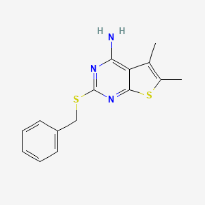 molecular formula C15H15N3S2 B5535342 2-(benzylthio)-5,6-dimethylthieno[2,3-d]pyrimidin-4-amine 