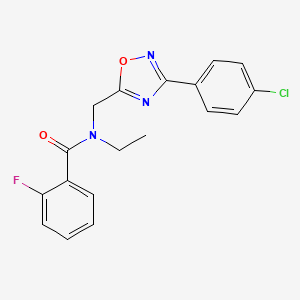 molecular formula C18H15ClFN3O2 B5535365 N-{[3-(4-chlorophenyl)-1,2,4-oxadiazol-5-yl]methyl}-N-ethyl-2-fluorobenzamide 