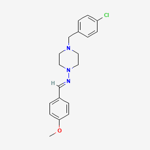 molecular formula C19H22ClN3O B5535385 4-(4-chlorobenzyl)-N-(4-methoxybenzylidene)-1-piperazinamine 