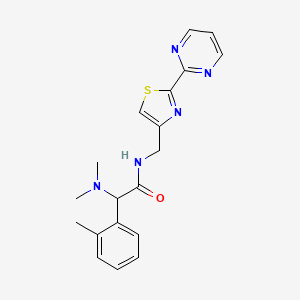 molecular formula C19H21N5OS B5535390 2-(dimethylamino)-2-(2-methylphenyl)-N-{[2-(2-pyrimidinyl)-1,3-thiazol-4-yl]methyl}acetamide 