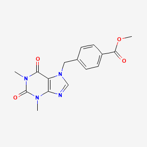 molecular formula C16H16N4O4 B5535393 methyl 4-[(1,3-dimethyl-2,6-dioxo-1,2,3,6-tetrahydro-7H-purin-7-yl)methyl]benzoate 