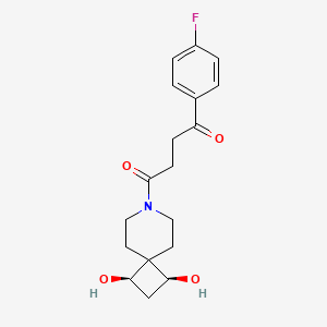 molecular formula C18H22FNO4 B5535409 4-[(1R*,3S*)-1,3-dihydroxy-7-azaspiro[3.5]non-7-yl]-1-(4-fluorophenyl)-4-oxobutan-1-one 