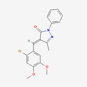 molecular formula C19H17BrN2O3 B5535448 4-(2-bromo-4,5-dimethoxybenzylidene)-5-methyl-2-phenyl-2,4-dihydro-3H-pyrazol-3-one 