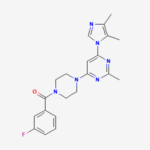 molecular formula C21H23FN6O B5535471 4-(4,5-dimethyl-1H-imidazol-1-yl)-6-[4-(3-fluorobenzoyl)-1-piperazinyl]-2-methylpyrimidine 