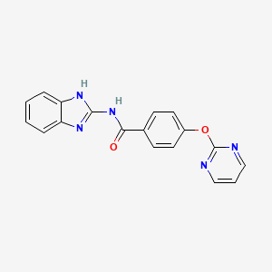 molecular formula C18H13N5O2 B5535498 N-1H-benzimidazol-2-yl-4-(2-pyrimidinyloxy)benzamide 