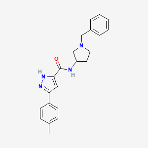 molecular formula C22H24N4O B5535526 N-(1-苄基-3-吡咯烷基)-5-(4-甲苯基)-1H-吡唑-3-甲酰胺 