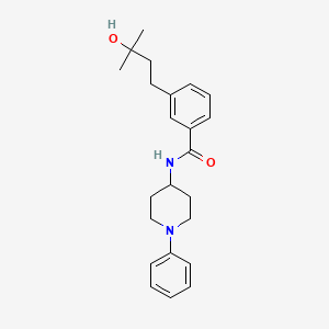 molecular formula C23H30N2O2 B5535536 3-(3-hydroxy-3-methylbutyl)-N-(1-phenyl-4-piperidinyl)benzamide 