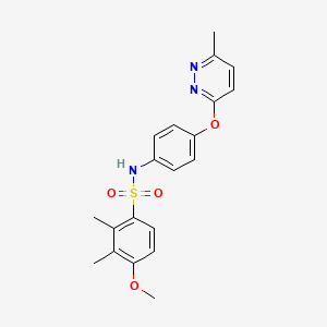 molecular formula C20H21N3O4S B5535559 4-methoxy-2,3-dimethyl-N-{4-[(6-methyl-3-pyridazinyl)oxy]phenyl}benzenesulfonamide 
