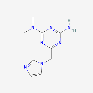 molecular formula C9H13N7 B5535566 6-(1H-imidazol-1-ylmethyl)-N,N-dimethyl-1,3,5-triazine-2,4-diamine 