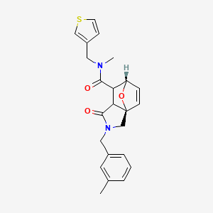 molecular formula C23H24N2O3S B5535574 (3aR*,6S*)-N-methyl-2-(3-methylbenzyl)-1-oxo-N-(3-thienylmethyl)-1,2,3,6,7,7a-hexahydro-3a,6-epoxyisoindole-7-carboxamide 
