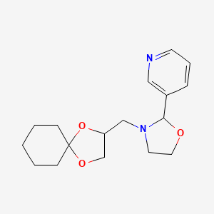 3-[3-(1,4-dioxaspiro[4.5]dec-2-ylmethyl)-1,3-oxazolidin-2-yl]pyridine