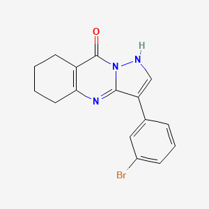 molecular formula C16H14BrN3O B5535592 3-(3-bromophenyl)-5,6,7,8-tetrahydropyrazolo[5,1-b]quinazolin-9(4H)-one 
