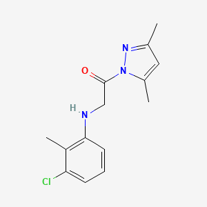molecular formula C14H16ClN3O B5535625 (3-chloro-2-methylphenyl)[2-(3,5-dimethyl-1H-pyrazol-1-yl)-2-oxoethyl]amine 