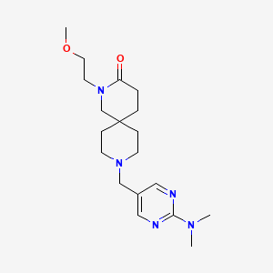 molecular formula C19H31N5O2 B5535634 9-{[2-(dimethylamino)pyrimidin-5-yl]methyl}-2-(2-methoxyethyl)-2,9-diazaspiro[5.5]undecan-3-one 