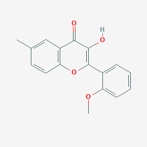 molecular formula C17H14O4 B5535686 3-羟基-2-(2-甲氧基苯基)-6-甲基-4H-色烯-4-酮 