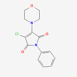 molecular formula C14H13ClN2O3 B5535707 3-氯-4-(4-吗啉基)-1-苯基-1H-吡咯-2,5-二酮 CAS No. 5359-65-9