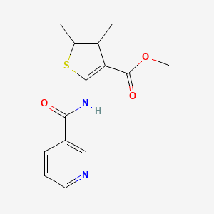 molecular formula C14H14N2O3S B5535716 4,5-二甲基-2-[(3-吡啶基羰基)氨基]-3-噻吩甲酸甲酯 