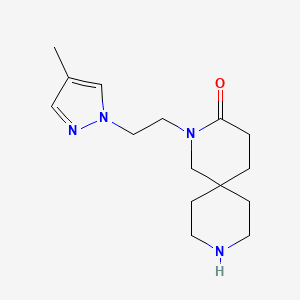 molecular formula C15H24N4O B5535723 2-[2-(4-methyl-1H-pyrazol-1-yl)ethyl]-2,9-diazaspiro[5.5]undecan-3-one hydrochloride 
