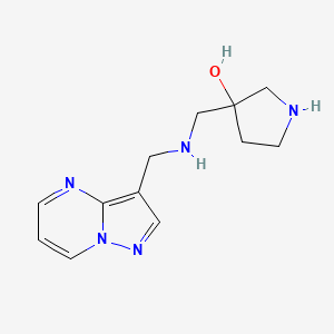 molecular formula C12H17N5O B5535770 3-{[(pyrazolo[1,5-a]pyrimidin-3-ylmethyl)amino]methyl}-3-pyrrolidinol dihydrochloride 
