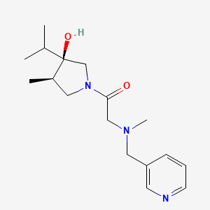 molecular formula C17H27N3O2 B5535788 (3R*,4R*)-3-isopropyl-4-methyl-1-[N-methyl-N-(pyridin-3-ylmethyl)glycyl]pyrrolidin-3-ol 