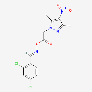 molecular formula C14H12Cl2N4O4 B5535802 2,4-dichlorobenzaldehyde O-[2-(3,5-dimethyl-4-nitro-1H-pyrazol-1-yl)acetyl]oxime 