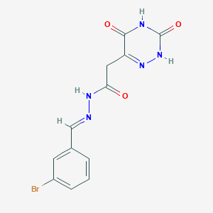 molecular formula C12H10BrN5O3 B5535819 N'-(3-bromobenzylidene)-2-(3,5-dioxo-2,3,4,5-tetrahydro-1,2,4-triazin-6-yl)acetohydrazide 