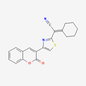 molecular formula C20H16N2O2S B5535841 cyclohexylidene[4-(2-oxo-2H-chromen-3-yl)-1,3-thiazol-2-yl]acetonitrile 