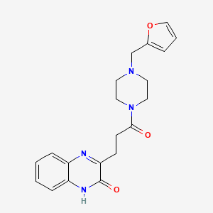 molecular formula C20H22N4O3 B5535850 3-{3-[4-(2-furylmethyl)-1-piperazinyl]-3-oxopropyl}-2-quinoxalinol 