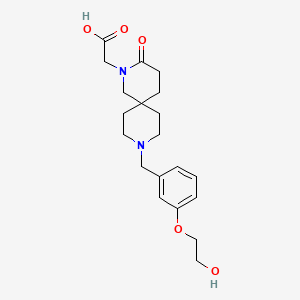 molecular formula C20H28N2O5 B5535854 {9-[3-(2-hydroxyethoxy)benzyl]-3-oxo-2,9-diazaspiro[5.5]undec-2-yl}acetic acid 