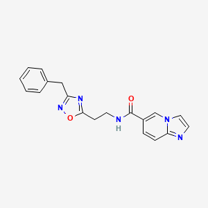 molecular formula C19H17N5O2 B5535873 N-[2-(3-苄基-1,2,4-恶二唑-5-基)乙基]咪唑并[1,2-a]吡啶-6-甲酰胺 