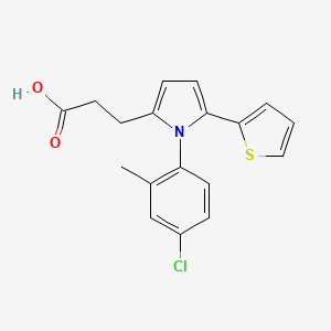 molecular formula C18H16ClNO2S B5535880 3-[1-(4-氯-2-甲基苯基)-5-(2-噻吩基)-1H-吡咯-2-基]丙酸 