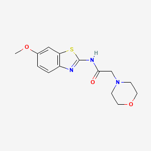 molecular formula C14H17N3O3S B5535887 N-(6-methoxy-1,3-benzothiazol-2-yl)-2-(4-morpholinyl)acetamide 
