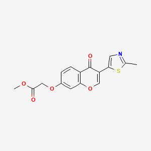 molecular formula C16H13NO5S B5535890 methyl {[3-(2-methyl-1,3-thiazol-5-yl)-4-oxo-4H-chromen-7-yl]oxy}acetate 