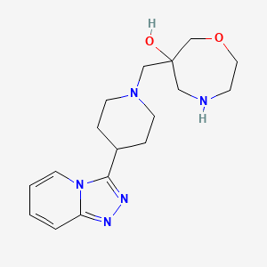 molecular formula C17H25N5O2 B5535895 6-[(4-[1,2,4]triazolo[4,3-a]pyridin-3-yl-1-piperidinyl)methyl]-1,4-oxazepan-6-ol dihydrochloride 