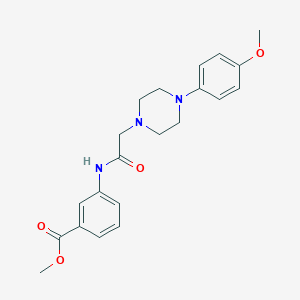 molecular formula C21H25N3O4 B5535920 methyl 3-({[4-(4-methoxyphenyl)-1-piperazinyl]acetyl}amino)benzoate 