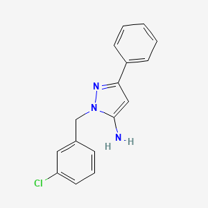 molecular formula C16H14ClN3 B5535924 1-(3-chlorobenzyl)-3-phenyl-1H-pyrazol-5-amine 