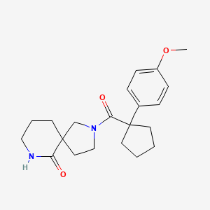 molecular formula C21H28N2O3 B5535948 2-{[1-(4-methoxyphenyl)cyclopentyl]carbonyl}-2,7-diazaspiro[4.5]decan-6-one 