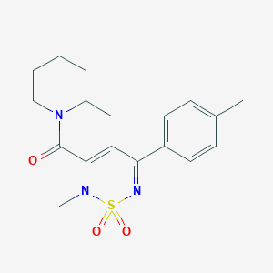 molecular formula C18H23N3O3S B5535972 2-methyl-5-(4-methylphenyl)-3-[(2-methyl-1-piperidinyl)carbonyl]-2H-1,2,6-thiadiazine 1,1-dioxide 