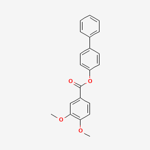 molecular formula C21H18O4 B5535973 4-联苯基 3,4-二甲氧基苯甲酸酯 