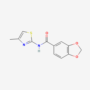 molecular formula C12H10N2O3S B5535978 N-(4-methyl-1,3-thiazol-2-yl)-1,3-benzodioxole-5-carboxamide 