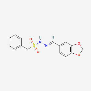 molecular formula C15H14N2O4S B5535981 N'-(1,3-苯并二氧杂环-5-亚甲基)-1-苯甲磺酰肼 