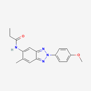 molecular formula C17H18N4O2 B5536009 N-[2-(4-甲氧基苯基)-6-甲基-2H-1,2,3-苯并三唑-5-基]丙酰胺 