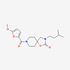 8-(5-methoxy-2-furoyl)-3-(3-methylbutyl)-1-oxa-3,8-diazaspiro[4.5]decan-2-one