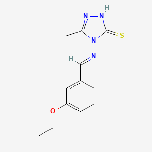 molecular formula C12H14N4OS B5536044 4-[(3-乙氧基亚苄基)氨基]-5-甲基-4H-1,2,4-三唑-3-硫醇 