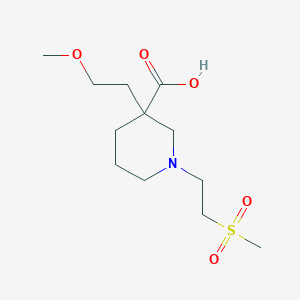 molecular formula C12H23NO5S B5536050 3-(2-methoxyethyl)-1-[2-(methylsulfonyl)ethyl]-3-piperidinecarboxylic acid 