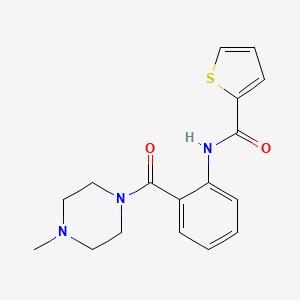 molecular formula C17H19N3O2S B5536055 N-{2-[(4-methyl-1-piperazinyl)carbonyl]phenyl}-2-thiophenecarboxamide 