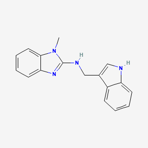 molecular formula C17H16N4 B5536062 N-(1H-indol-3-ylmethyl)-1-methyl-1H-benzimidazol-2-amine 