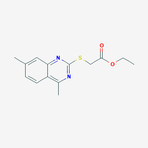 molecular formula C14H16N2O2S B5536080 ethyl [(4,7-dimethyl-2-quinazolinyl)thio]acetate 